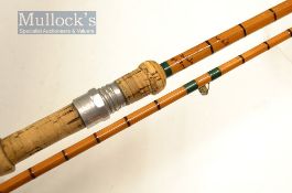 Hardy Bros “No.3 L.R.H Spinning” split cane rod - 9’6” 2pc with clear Agate line guides - alloy