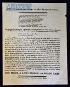 C.1830 Broadside – Magnus Jackson ‘Consulite in medium, et rebus Succurrite fessis’ To prove the