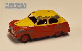 Scarce Red and Yellow Dinky Toys Austin Somerset 161 Diecast Model in two tone, play worn, tyres
