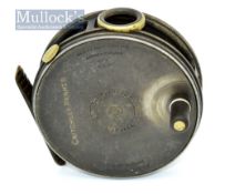Hardy Bros The Perfect Dup Mk.II 3 5/8” alloy fly reel – with ribbed brass foot, agate line guide