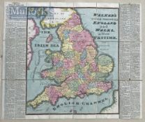 1809 W&T Darton Map - Walker’s Tour Through England and Wales a New Geographical Pastime - published