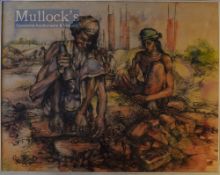 ‘Roushan 1977’ Mixed Media Drawing in Pen and Watercolour signed to the bottom left hand corner,