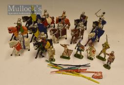 Selection of Timpo Toys Knights on Horseback Lead Figures in various colours, loose figures, 21x