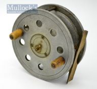 Scarce A. Carter & Co Ltd London Ideal Slater pattern alloy centre pin reel - 3 screw drum release
