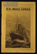 U.S. Mail Lines Early 1920s Publication - An impressive 24 page publication 21 photographs of 3 of