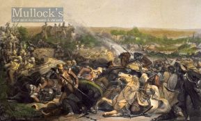 India – Anglo Sikh War – ‘The Battle of Meeanee’ Original Engraving 1850 by J Allen, hand