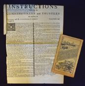 Scotland - C.1728 Broadside - Instructions Given by the Commissioners and Trustees For Improving the