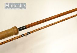 B James and Son Style Avon split cane rod – 10ft 2pc with red agate lined butt and tip guides –
