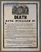 1837 ‘Death of King William IV’ Broadside – it is with greatest regret we have to announce that