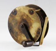 G Main Maker 45 Jermyn Street London large brass salmon fly reel c. 1888: 4.5” dia – straight