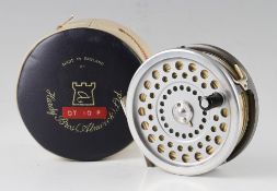 Hardy Marquis No. 1 Salmon fly reel: 4” dia with black ebonite handle, two screw drum release latch,