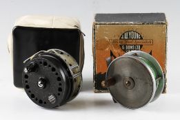 2x Fly Reels Vintage meets Modern: unnamed brass and alloy 3.5” with smooth brass foot ( knock to