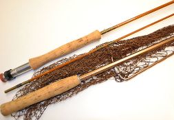 Good Milwards Redditch 85 style split cane trout fly rod and landing net– The Troutcraft SFR 8ft 5in