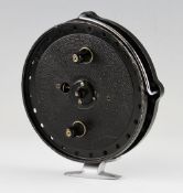 J W Young & Son Trudex centre pin trotting reel: 5.5” dia. black bubble finish, reversible line