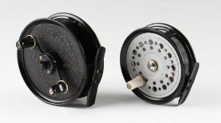 Fine JW Young Freedex 4” alloy reel, twin handlebar, faceplate regulator, backplate on/off check,