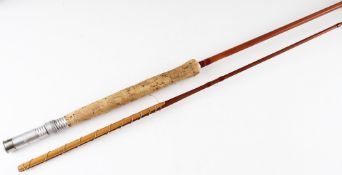 J.S Sharpe Aberdeen spliced trout fly rod - 10ft 2pc with red agate lined butt guide - alloy screw