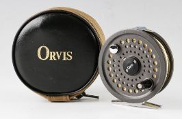 Orvis Battenkill 7/8 alloy bar stock fly reel, 3.25 Made in England, counter balanced black