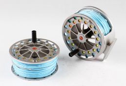 Fine Lamson Guru 3.5 lightweight salmon fly reel and spare spool – large arbor – simple release