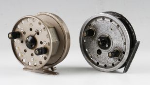 Allcocks “Flick Em” alloy trotting reel: 4” dia - alloy foot, pear shaped on/off check lever – black