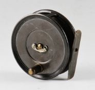 Hardy Uniqua 3 1/8” alloy trout fly reel: Dup Mk2 check, black handle telephone drum latch,