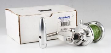 Accurate Boss Magnum twin drag casting reel – 870M silver anodised, 4.6.1 gear ratio and comes in