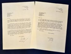 Richard Walker letters 1983 (2) – 1st October and 10th November typed and hand signed Dick – the