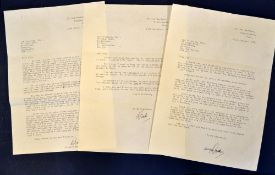 Richard Walker Letters (3) from March 1984 to January 1985 – each typed and hand signed “Dick” –