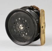 Early and scarce Hardy Perfect 2.5” wide drum alloy trout fly reel – smooth alloy foot - Hardy’s