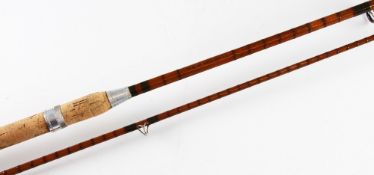 The Clarissa D-M split cane Carp/Avon style Rod: 10’2” two-piece-with amber Agate lined butt and tip