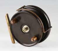 Rare Hardy Bros Alnwick Patent The Ebona’ sea reel c.1910 – 5 1/8” dia – combined smooth brass