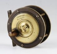 Scarce and interesting Sherriff Glasgow ebonite and brass combination salmon fly reel: 4