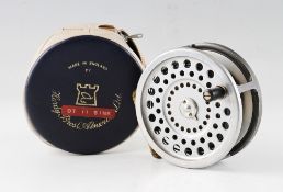 Hardy Bros Alnwick Marquis Salmon No.2 fly reel: 4 1/8” dia - ribbed brass foot, complete with line-