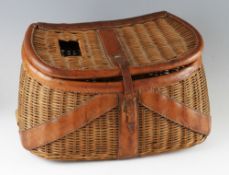 Early Leather bound reed/wicker creel: High quality creel having leather cross banding, edging,