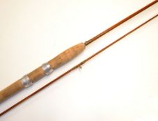 Fine Milwards Redditch split cane rod – The Spincraft Medium 6ft 2pc ser no 40214 – with clear agate
