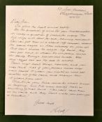 Richard Walker Letter 1983 – 14th April hand written and signed Dick – 3x paragraphs discussing