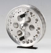 Adcock Stanton Centrepin Alloy Nottingham reel: 5” dia - twin black handles, ventilated drum, ball