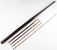 Rare Vic walking stick travel/poachers drop ring rod – 9ft 6pc comprising greenheart handle, and a