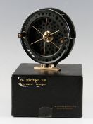 J W Young & Sons Heritage John Wilson Centre Pin 2000 Fishing reel, 4.5”x .75, 6 spoke, twin black