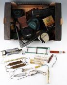 Collection of Fishing Accessories: To include 5 balance scales Salter, Little Samson, 2 line dryers,