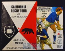1972 California Rugby Tour to NZ Rugby Brochure etc: Less-seen large and entertaining issue ahead of