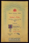 Very Rare 1910 Wales v Scotland Rugby Dinner Menu: In splendid condition, the attractive embossed