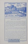 1946/47 Shrewsbury Town v Bradford City football programme for the 31 August 1946 at the Gay Meadow.