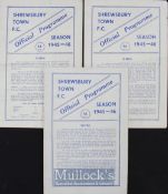 1945/46 Shrewsbury Town home football programmes to include Notts. County (10 November 1945),