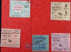 1971/72 Manchester Utd FA Cup match tickets to include homes Southampton, Middlesbrough, Stoke City,