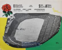 Scarce 1972 South Africa v England Rugby Programme: Large pictorial covered 40pp issue for this