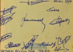 1948 Autograph album with pen signatures of British Army team 22 February 1948 v Belgium Army (loose