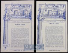 1948/49 Midland league match programmes Shrewsbury Town v Bradford Park Avenue, v Grimsby Town. (