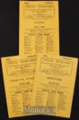 1946/47 Wolverhampton Wanderers match programmes v Charlton Athletic, v Brentford, v Chelsea. (3)