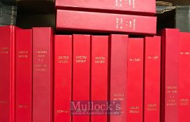 Manchester United 1959-1970 ~United Review~ Football Programme Binders in red leather with gold gilt