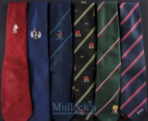 Set of Six Rugby Neckties (6): Most in good condition, issues from Crumlin RFC (S Wales);